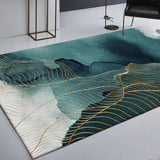 Creative Green Industrial Rug Polyester Abstract Swirl Striped Pattern Carpet Washable Non-Slip Backing Pet Friendly Rug for Decoration Clearhalo 'Area Rug' 'Rug' 1897292