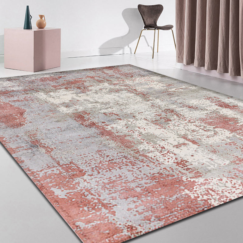 Industrial Living Room Rug Abstract Rug Polyester Washable Non-Slip Pet Friendly Area Rug Red Clearhalo 'Area Rug' 'Rug' 1897347