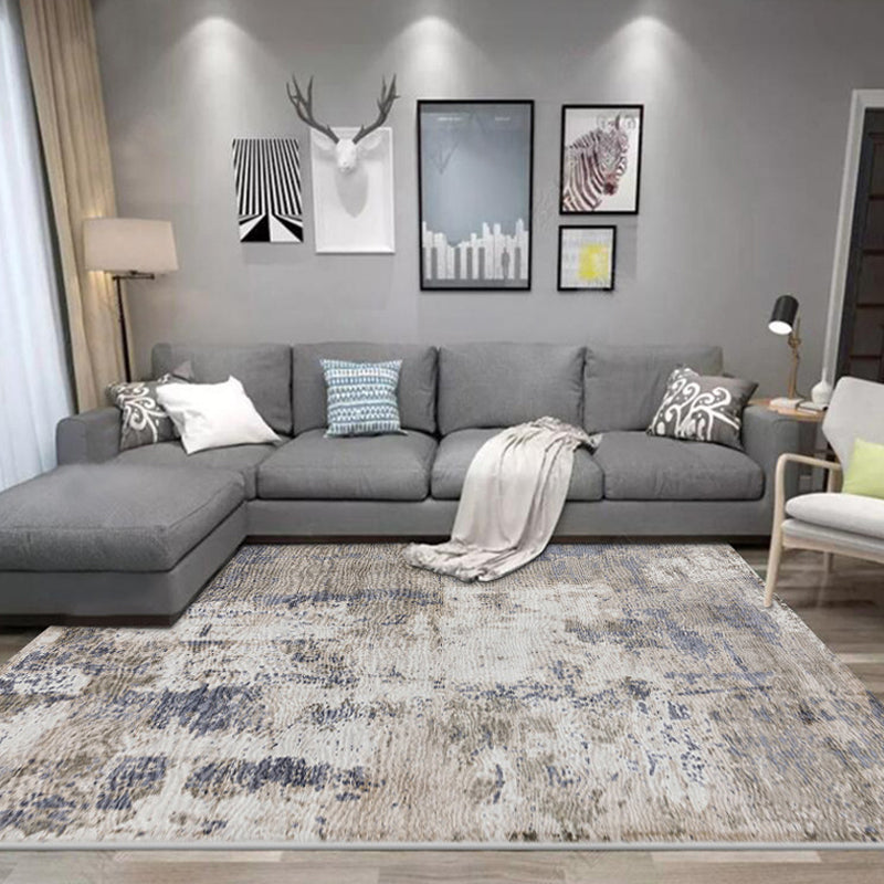 Industrial Living Room Rug Abstract Rug Polyester Washable Non-Slip Pet Friendly Area Rug Grey Clearhalo 'Area Rug' 'Rug' 1897350