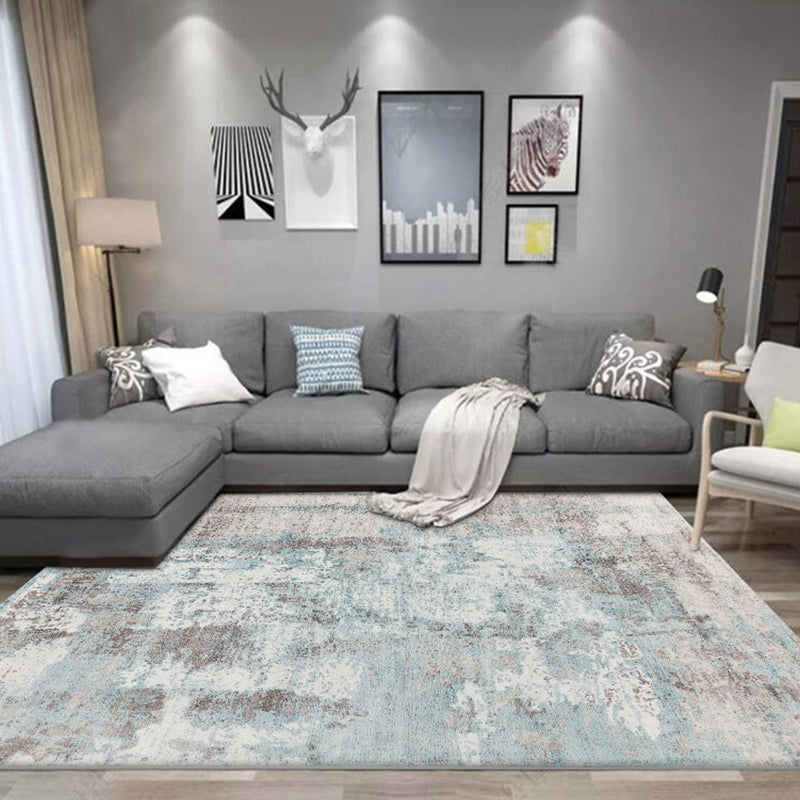 Industrial Living Room Rug Abstract Rug Polyester Washable Non-Slip Pet Friendly Area Rug Light Blue Clearhalo 'Area Rug' 'Rug' 1897351