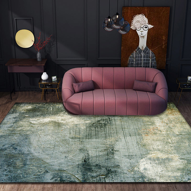 Green Modernism Rug Polyester Abstract Area Rug Pet Friendly Washable Non-Slip Area Rug for Bedroom Clearhalo 'Area Rug' 'Rug' 1897379