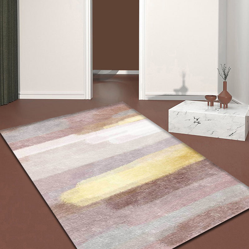 Minimalist Abstract Rug Pink Polyester Area Carpet Anti-Slip Pet Friendly Washable Rug for Decoration Pink Clearhalo 'Area Rug' 'Rug' 1897386