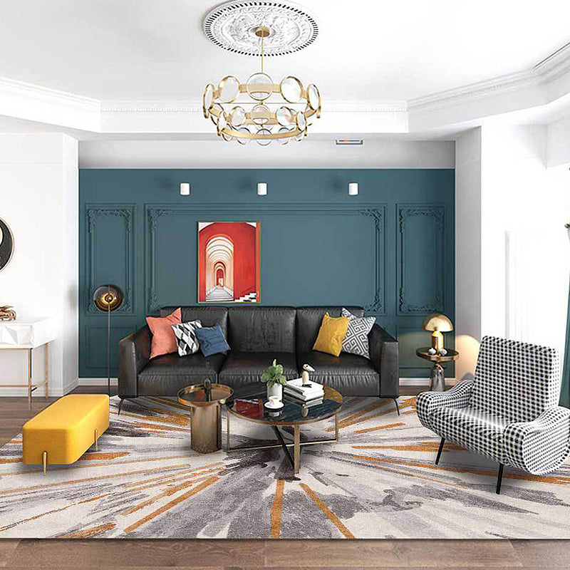 Brown Industrial Rug Polyester Radial Pattern Rug Pet Friendly Washable Non-Slip Area Rug for Bedroom Brown Clearhalo 'Area Rug' 'Rug' 1897410