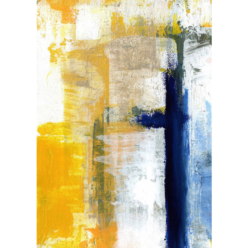 Yellow Parlour Rug Industrial Brushstroke Painting Pattern Rug Polyester Machine Washable Non-Slip Backing Carpet Clearhalo 'Area Rug' 'Rug' 1897428