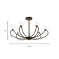 Black Curved Arm Chandelier with Orbit Shade 8 Lights Contemporary Metal G4 Pendant Light Clearhalo 'Ceiling Lights' 'Chandeliers' 'Modern Chandeliers' 'Modern' Lighting' 189746