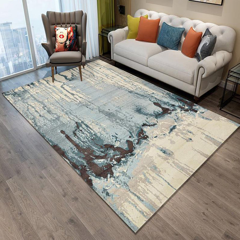 Creative Industrial Indoor Rug Polyester Abstract Carpet Non-Slip Backing Pet Friendly Area Rug for Parlour Light Blue Clearhalo 'Area Rug' 'Rug' 1897515