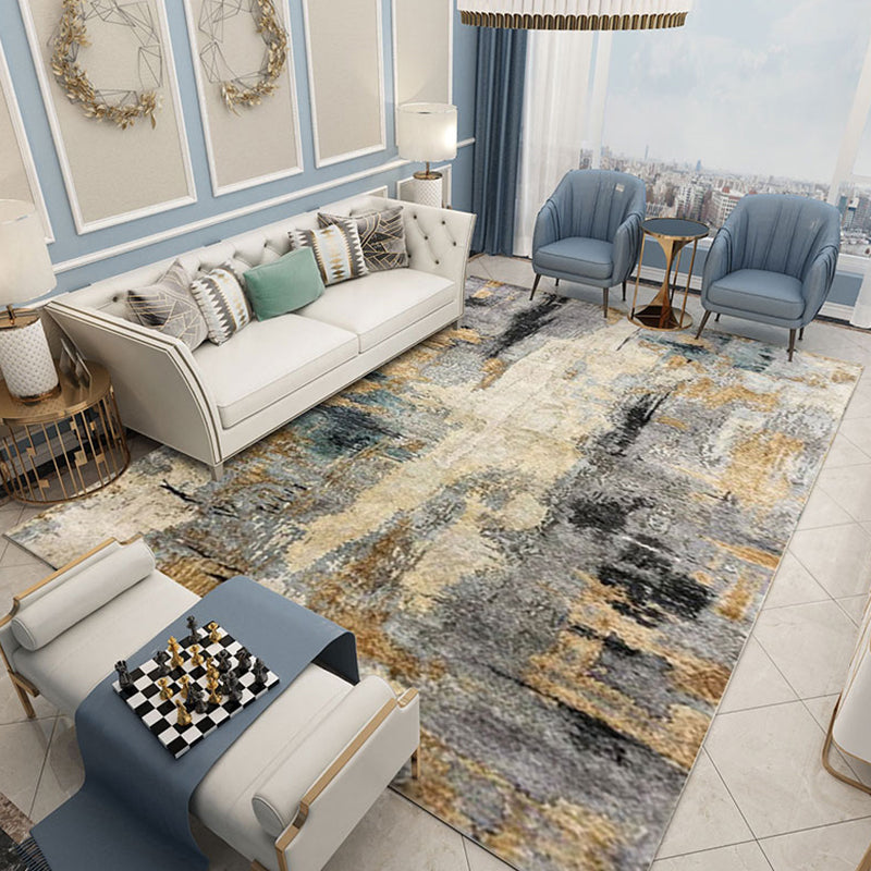 Funky Abstract Area Rug Multi Color Contemporary Rug Polyester Washable Non-Slip Pet Friendly Area Carpet for Living Room Brown Clearhalo 'Area Rug' 'Rug' 1897522