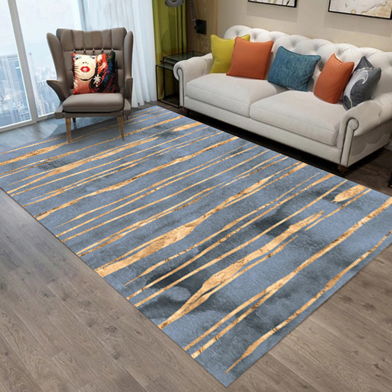 Funky Abstract Area Rug Multi Color Contemporary Rug Polyester Washable Non-Slip Pet Friendly Area Carpet for Living Room Blue Clearhalo 'Area Rug' 'Rug' 1897523