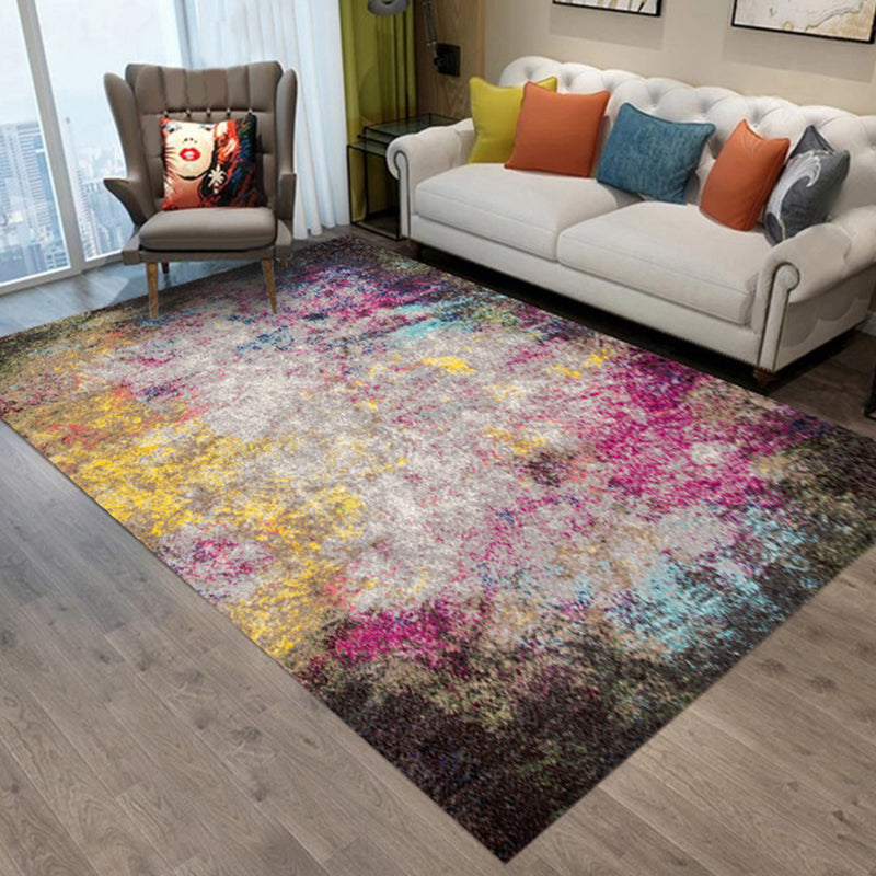 Multi-Color Sitting Room Rug Industrial Abstract Rug Polyester Machine Washable Non-Slip Backing Area Rug Purple Clearhalo 'Area Rug' 'Rug' 1897551