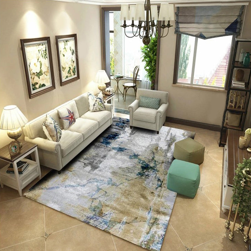 Multi-Color Sitting Room Rug Industrial Abstract Rug Polyester Machine Washable Non-Slip Backing Area Rug Brown Clearhalo 'Area Rug' 'Rug' 1897552