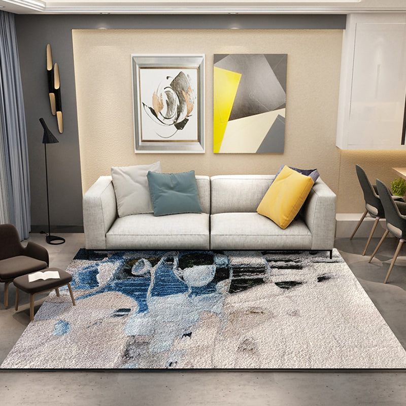 Industrial Abstractive Pattern Rug Multicolor Polyester Carpet Non-Slip Washable Pet Friendly Rug for Sitting Room Beige Clearhalo 'Area Rug' 'Rug' 1897559