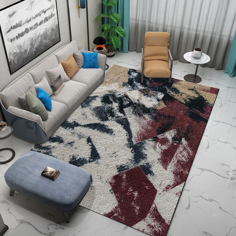 Industrial Abstractive Pattern Rug Multicolor Polyester Carpet Non-Slip Washable Pet Friendly Rug for Sitting Room Red Clearhalo 'Area Rug' 'Rug' 1897560