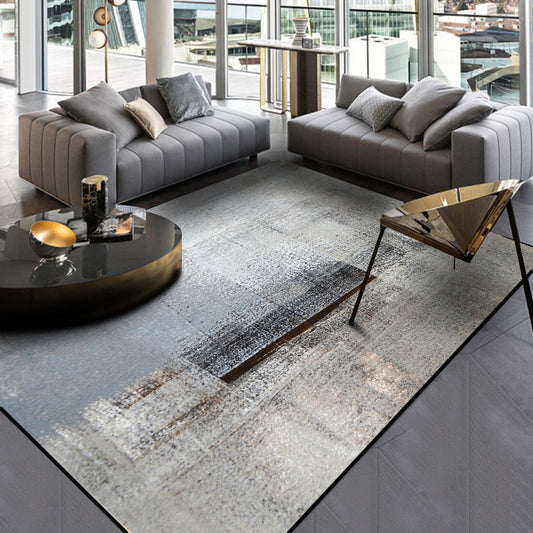Unique Abstract Rug Contemporary Rug Polyester Washable Non-Slip Pet Friendly Area Carpet for Living Room Light Gray Clearhalo 'Area Rug' 'Modern' 'Rugs' Rug' 1897586