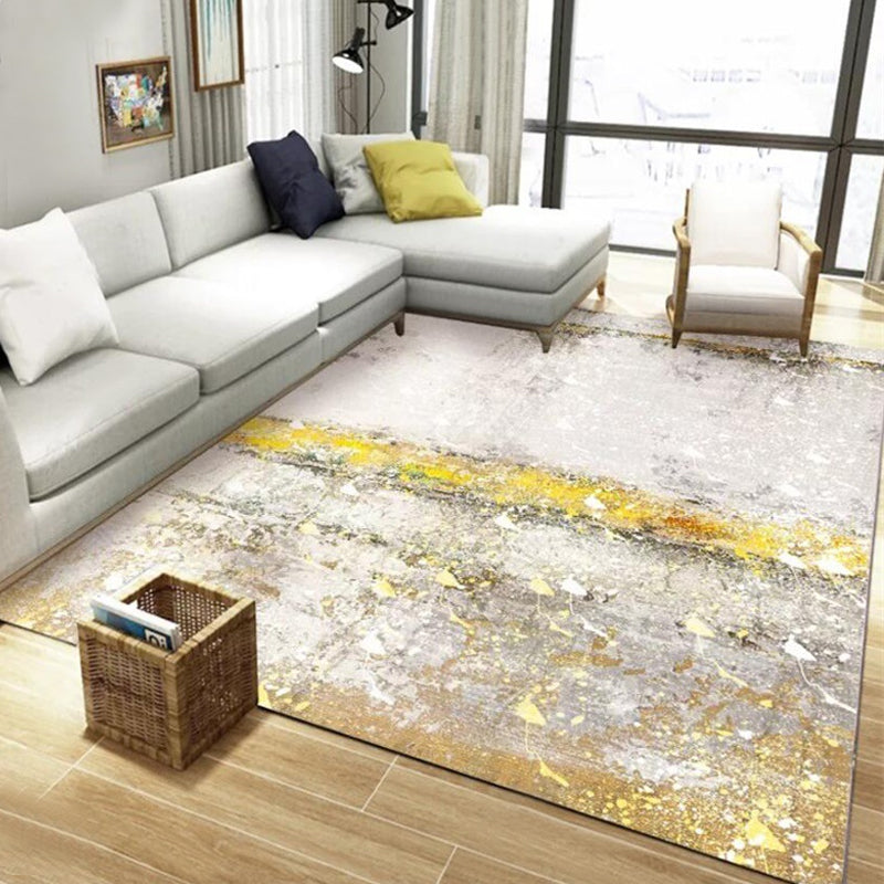 Multi-Colored Industrial Rug Polyester Watercolor Pattern Rug Pet Friendly Washable Non-Slip Carpet for Bedroom Brown Clearhalo 'Area Rug' 'Rug' 1897593