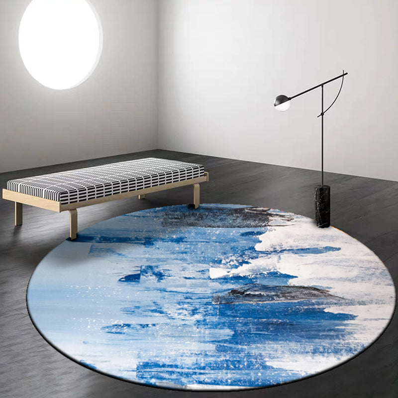 Multi Colored Parlor Rug Modern Watercolor Pattern Rug Polyester Machine Washable Non-Slip Backing Area Rug Blue Clearhalo 'Area Rug' 'Rug' 1897596