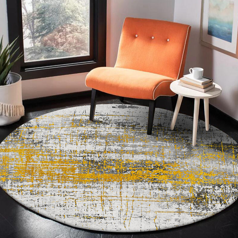 Casual Industrial Style Rug Polyester Abstract Pattern Area Carpet Non-Slip Backing Pet Friendly Area Carpet for Bedroom Yellow Clearhalo 'Area Rug' 'Rug' 1897633