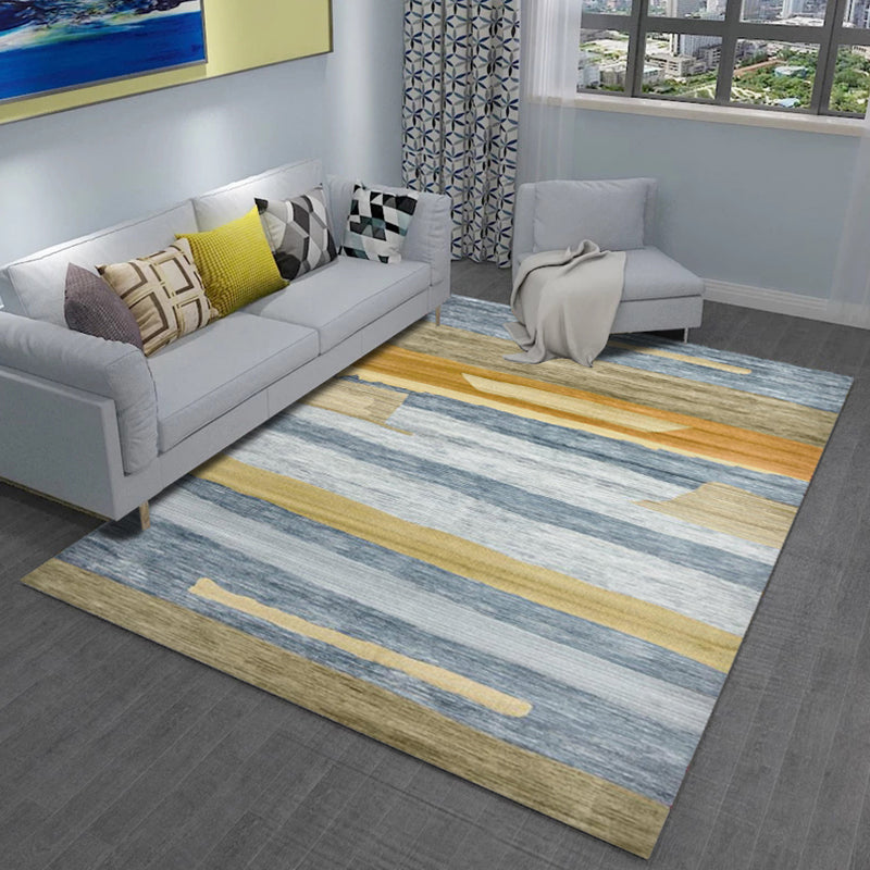 Multi Colored Parlour Rug Modern Abstract Rug Polyester Machine Washable Non-Slip Backing Area Rug Yellow Clearhalo 'Area Rug' 'Rug' 1897663
