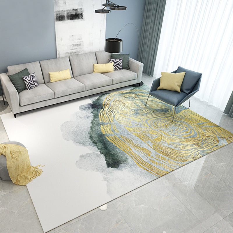 Multi-Color Swirl Striped Rug Polyester Industrial Rug Anti-Slip Backing Area Carpet for Bedroom Dark Blue Clearhalo 'Area Rug' 'Rug' 1897693