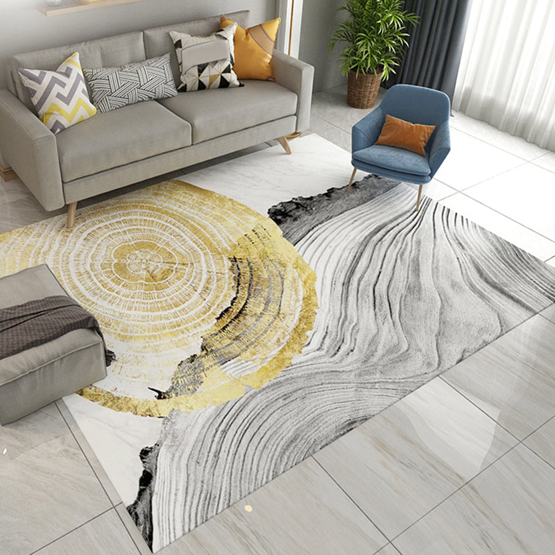 Multi-Color Swirl Striped Rug Polyester Industrial Rug Anti-Slip Backing Area Carpet for Bedroom Yellow Clearhalo 'Area Rug' 'Rug' 1897699