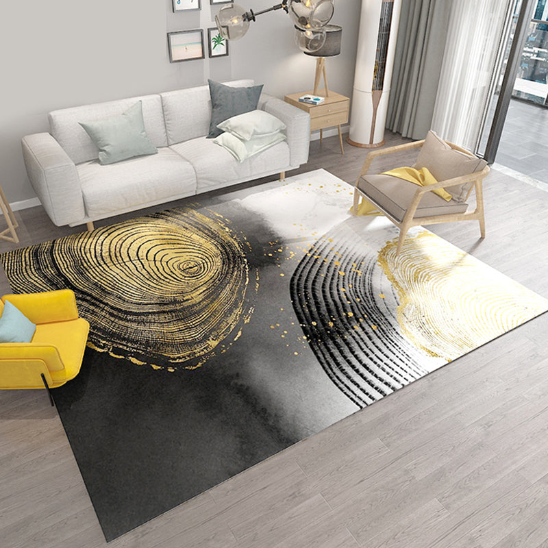 Multi-Color Swirl Striped Rug Polyester Industrial Rug Anti-Slip Backing Area Carpet for Bedroom Black Clearhalo 'Area Rug' 'Rug' 1897702