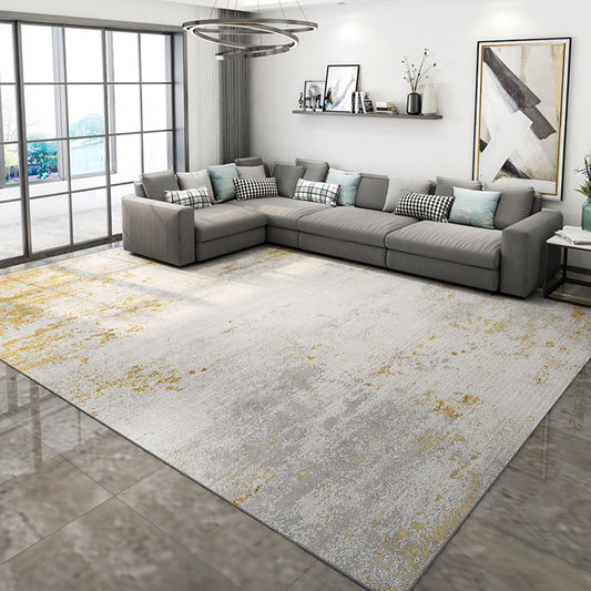 Industrial Abstractive Indoor Rug Multi Colored Polyester Area Carpet Anti-Slip Pet Friendly Washable Rug for Parlour Beige