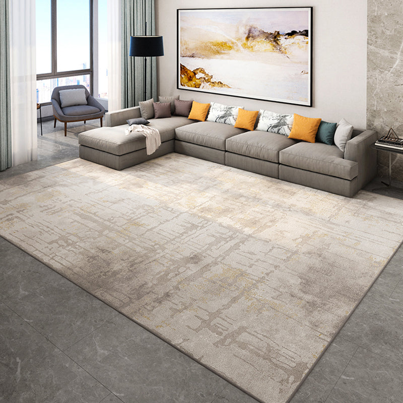 Industrial Abstractive Indoor Rug Multi Colored Polyester Area Carpet Anti-Slip Pet Friendly Washable Rug for Parlour Grey Clearhalo 'Area Rug' 'Rug' 1897719