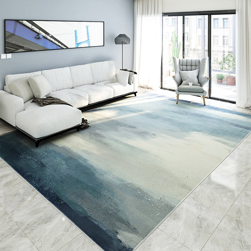Modernist Parlour Area Rug Grey and Blue Abstract Rug Polyester Machine Non-Slip Backing Area Carpet Blue Clearhalo 'Area Rug' 'Rug' 1897726