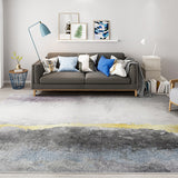 Modernist Parlour Area Rug Grey and Blue Abstract Rug Polyester Machine Non-Slip Backing Area Carpet Grey