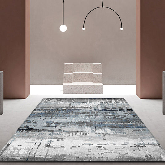 Creative Industrial Area Rug Polyester Gray Abstract Carpet Washable Pet Friendly Rug for Parlor Clearhalo 'Area Rug' 'Rug' 1897874