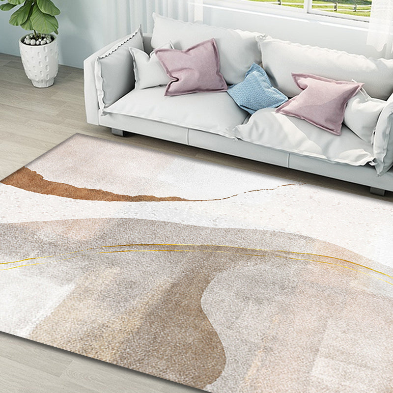 Brown Parlour Rug Simplicity Abstract Rug Polyester Machine Washable Non-Slip Backing Area Rug Brown Clearhalo 'Area Rug' 'Rug' 1897889
