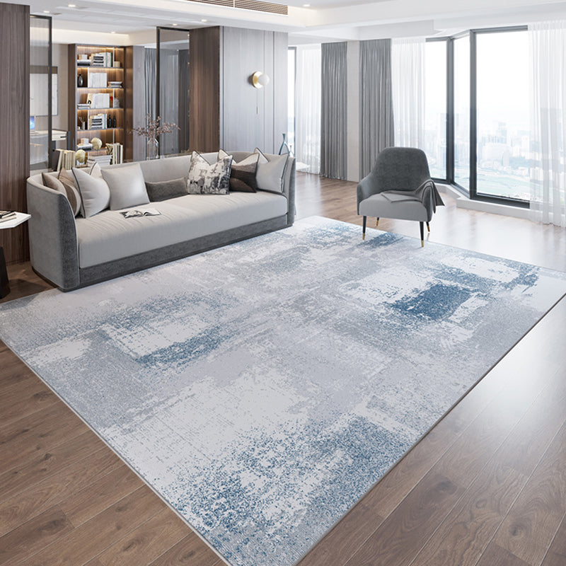 Grey and Brown Abstract Rug Polyester Industrial Rug Washable Anti-Slip Backing Pet Friendly Indoor Carpet for Bedroom Grey Clearhalo 'Area Rug' 'Rug' 1897926