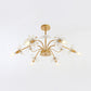 Elegant Gold Ceiling Pendant Light Candle 7 Lights Metal Chandelier with Crystal Dandelion for Hotel Clearhalo 'Ceiling Lights' 'Chandeliers' 'Modern Chandeliers' 'Modern' Lighting' 189793