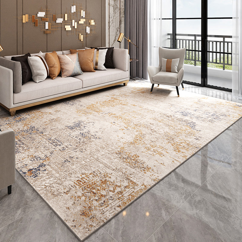 Grey and Brown Abstract Rug Polyester Industrial Rug Washable Anti-Slip Backing Pet Friendly Indoor Carpet for Bedroom Brown Clearhalo 'Area Rug' 'Rug' 1897935