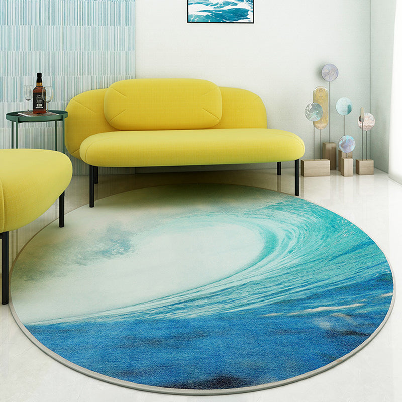 Pastel Flowing Indoor Rug Polyester Novelty Rug Pet Friendly Carpet for Home Decor Ocean Blue Clearhalo 'Area Rug' 'Rug' 1897991