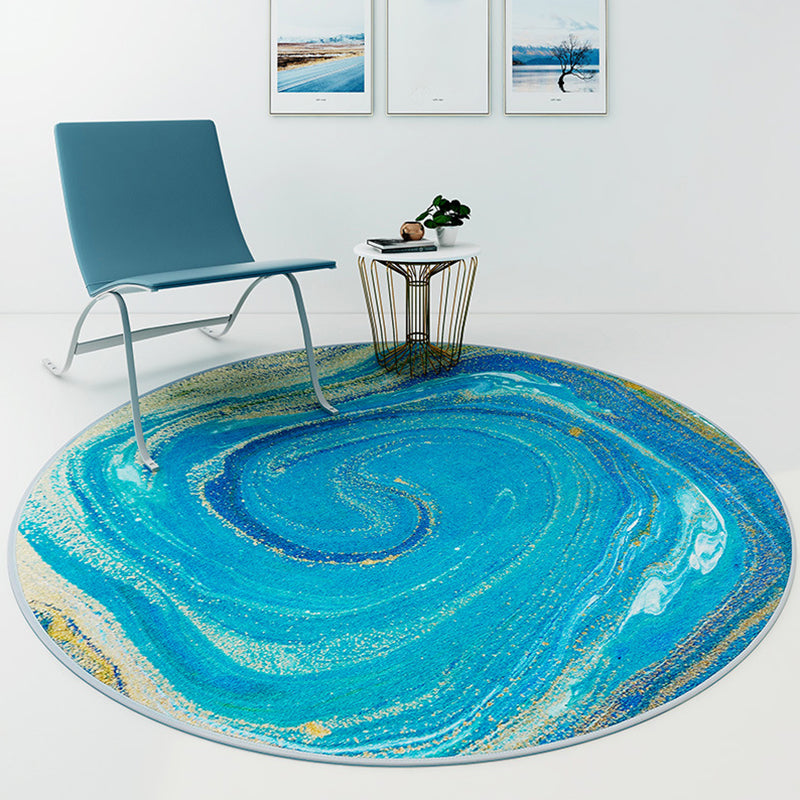 Pastel Flowing Indoor Rug Polyester Novelty Rug Pet Friendly Carpet for Home Decor Blue Clearhalo 'Area Rug' 'Rug' 1897992