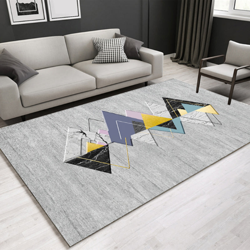 Lovely Multi Color Triangle Rug Synthetics Modern Area Carpet Machine Washable Rug for Living Room Smoke Gray Clearhalo 'Area Rug' 'Modern' 'Rugs' Rug' 1898007