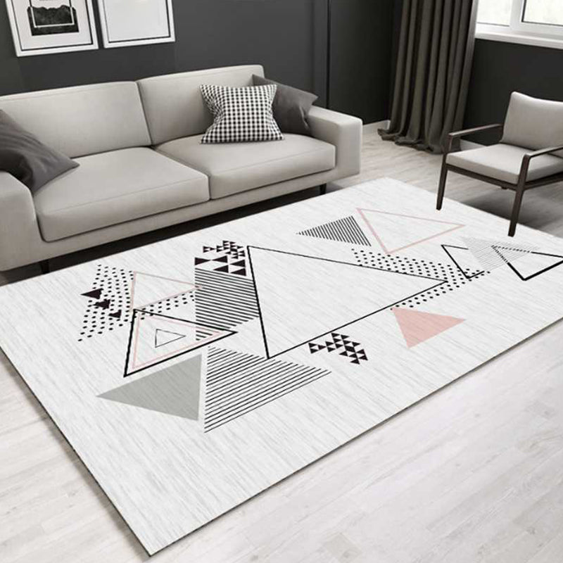 Lovely Multi Color Triangle Rug Synthetics Modern Area Carpet Machine Washable Rug for Living Room Light Gray Clearhalo 'Area Rug' 'Modern' 'Rugs' Rug' 1898014