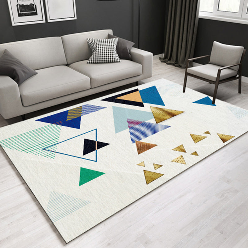 Lovely Multi Color Triangle Rug Synthetics Modern Area Carpet Machine Washable Rug for Living Room Yellow Clearhalo 'Area Rug' 'Modern' 'Rugs' Rug' 1898016