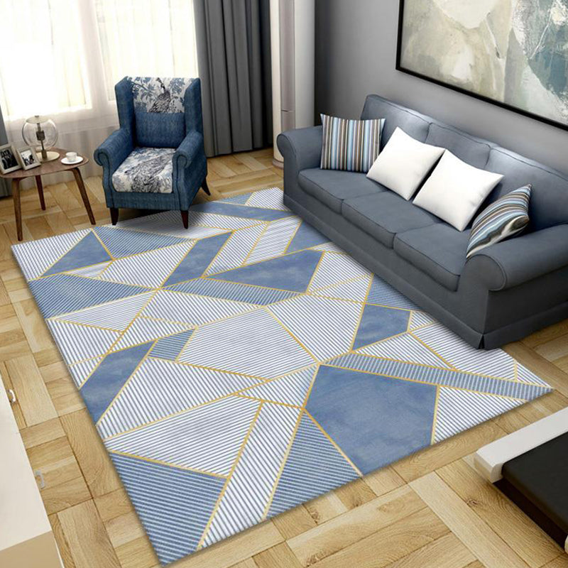 Morandi Color Triangle Indoor Rug Polypropylene Modernist Carpet Easy Care Rug for Home Decoration Blue Clearhalo 'Area Rug' 'Modern' 'Rugs' Rug' 1898020