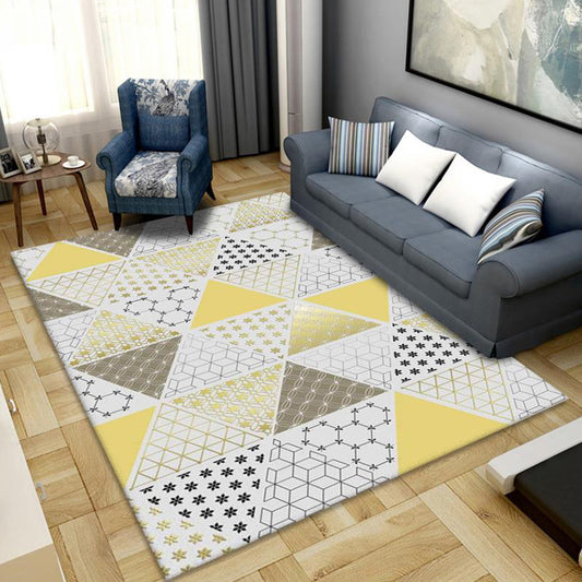 Morandi Color Triangle Indoor Rug Polypropylene Modernist Carpet Easy Care Rug for Home Decoration Yellow Clearhalo 'Area Rug' 'Modern' 'Rugs' Rug' 1898026