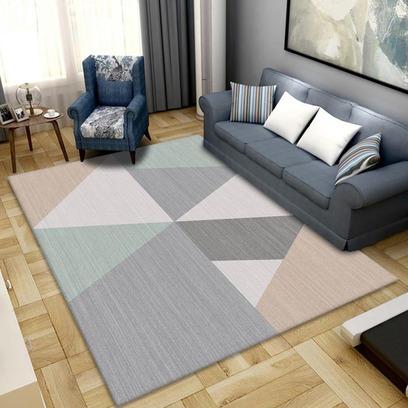 Morandi Color Triangle Indoor Rug Polypropylene Modernist Carpet Easy Care Rug for Home Decoration Grey Clearhalo 'Area Rug' 'Modern' 'Rugs' Rug' 1898027