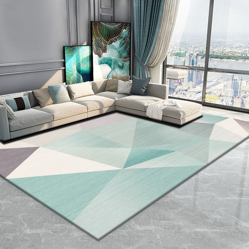 Multi Colored Living Room Rug Contemporary Geometric Patterned Rug Synthetics Non-Slip Area Carpet Light Green Clearhalo 'Area Rug' 'Modern' 'Rugs' Rug' 1898038