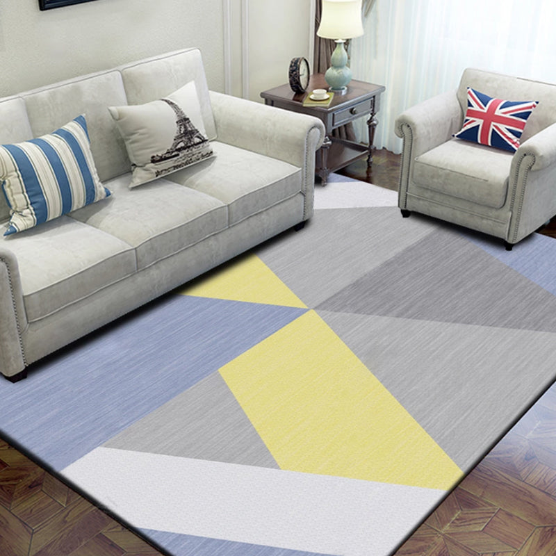 Multi Colored Living Room Rug Contemporary Geometric Patterned Rug Synthetics Non-Slip Area Carpet Light Yellow Clearhalo 'Area Rug' 'Modern' 'Rugs' Rug' 1898045