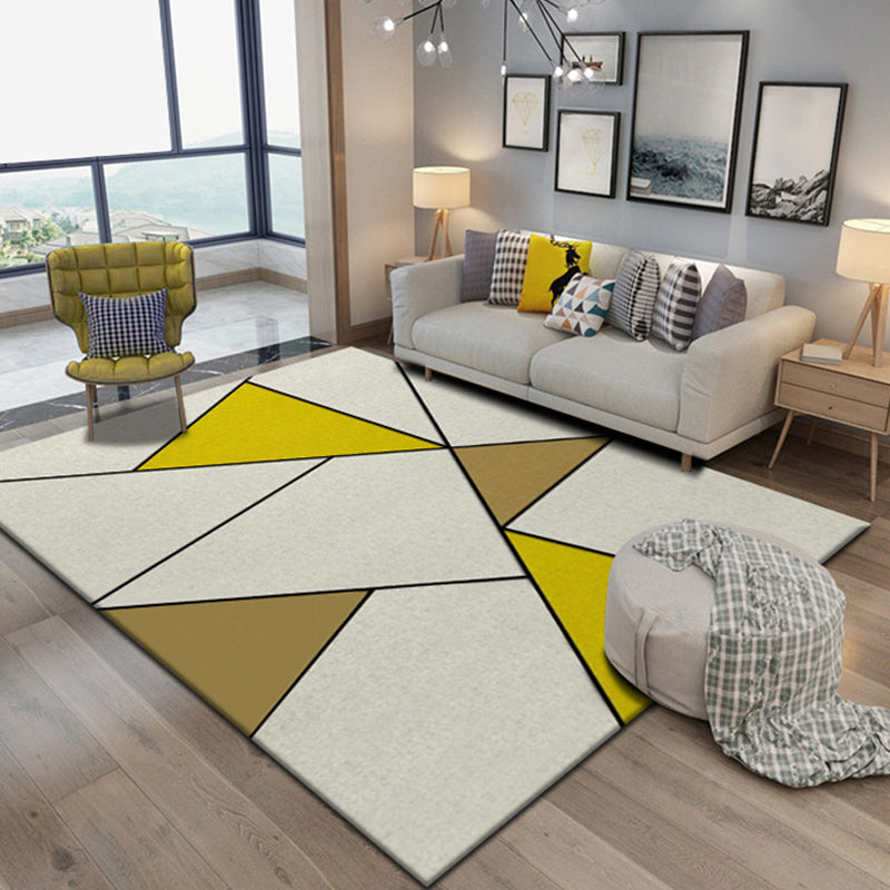 Multi Colored Living Room Rug Contemporary Geometric Patterned Rug Synthetics Non-Slip Area Carpet Yellow Clearhalo 'Area Rug' 'Modern' 'Rugs' Rug' 1898047