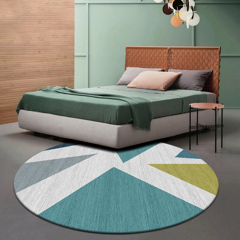 Concise Geometric Patterned Rug Soft Color Modern Area Rug Synthetics Non-Slip Carpet for Living Room Green Clearhalo 'Area Rug' 'Modern' 'Rugs' Rug' 1898051