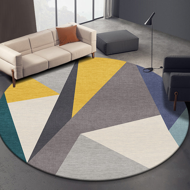 Concise Geometric Patterned Rug Soft Color Modern Area Rug Synthetics Non-Slip Carpet for Living Room Yellow Clearhalo 'Area Rug' 'Modern' 'Rugs' Rug' 1898059