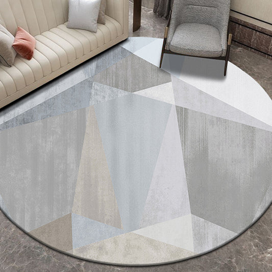 Concise Geometric Patterned Rug Soft Color Modern Area Rug Synthetics Non-Slip Carpet for Living Room Grey Clearhalo 'Area Rug' 'Modern' 'Rugs' Rug' 1898062