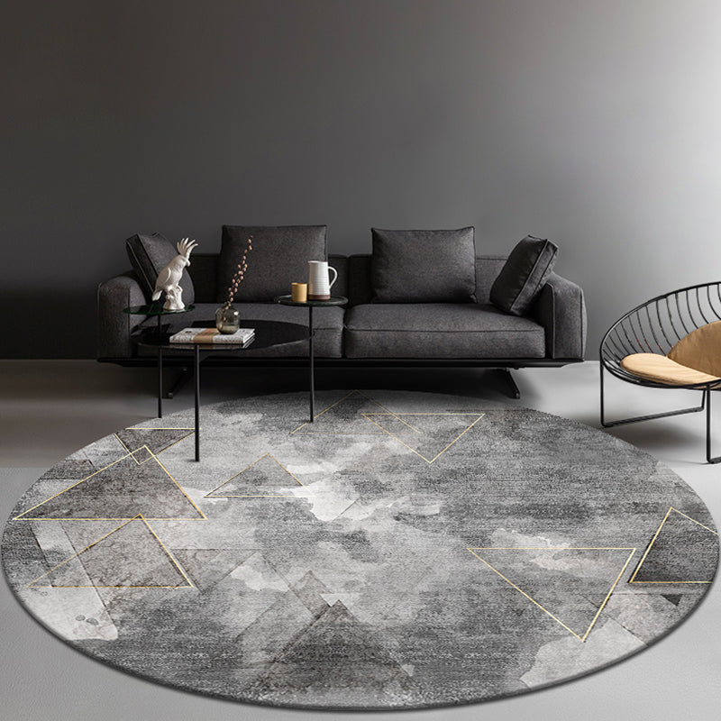 Concise Geometric Patterned Rug Soft Color Modern Area Rug Synthetics Non-Slip Carpet for Living Room Smoke Gray Clearhalo 'Area Rug' 'Modern' 'Rugs' Rug' 1898063