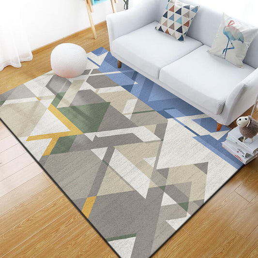 Multi Color Modern Style Rug Polypropylene Triangle Area Carpet Easy Care Indoor Rug for Home Decor Blue Clearhalo 'Area Rug' 'Modern' 'Rugs' Rug' 1898064