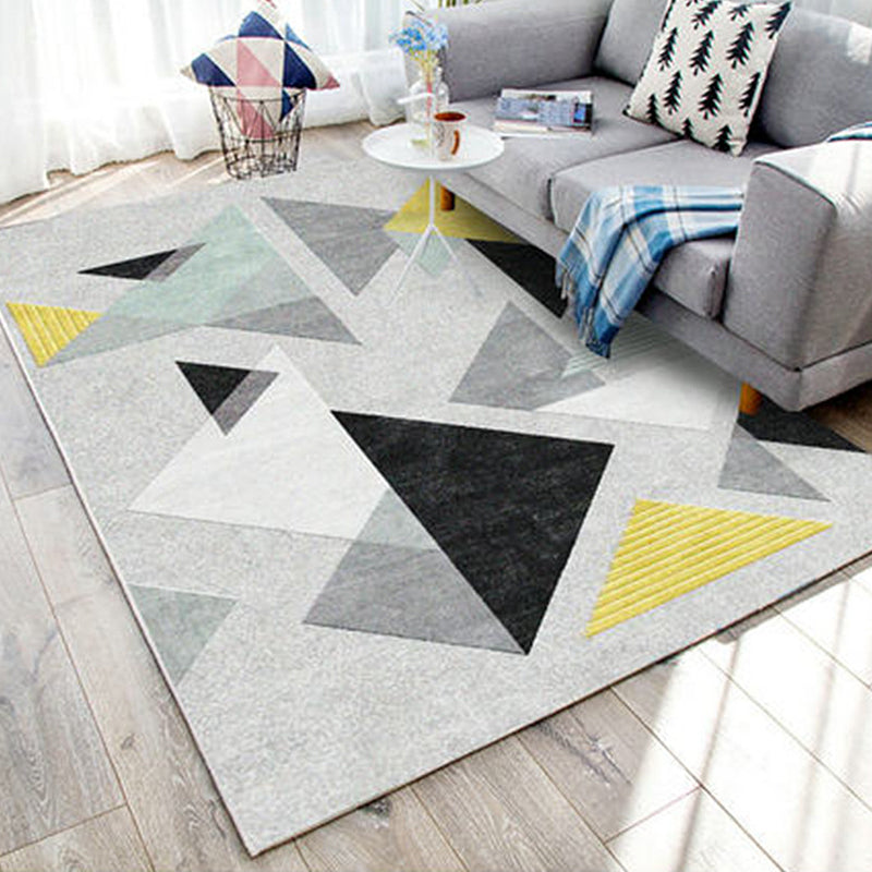 Multi Color Modern Style Rug Polypropylene Triangle Area Carpet Easy ...